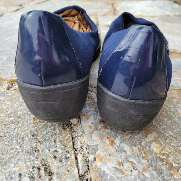 Anne Klein Sport Navy Blue Slip On Comfort Shoes Wedge Heels Rubber Sole Size 9 - Picture 6 of 12